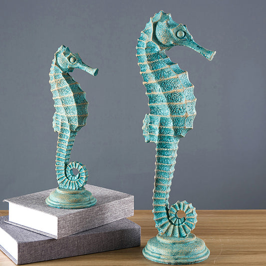 Decoration Resin Seahorse Shell Living Room Wine Cabinet Furnishings Ocean Theme Restaurant Furnishings