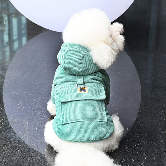 Dog Clothes Thickened Warm Backpack Pet Cotton Coat