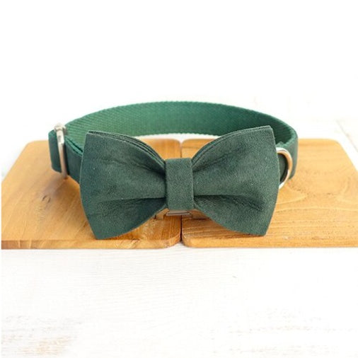 Pet collar bow traction set