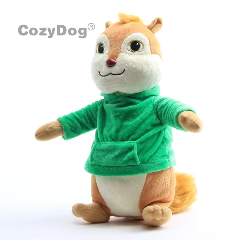 Alvin and the Chipmunks Theodore Plush Toy Cute Squirel Stuffed Dolls Kids Xmas Gift Green Color Chipmunk 13" 32 cm