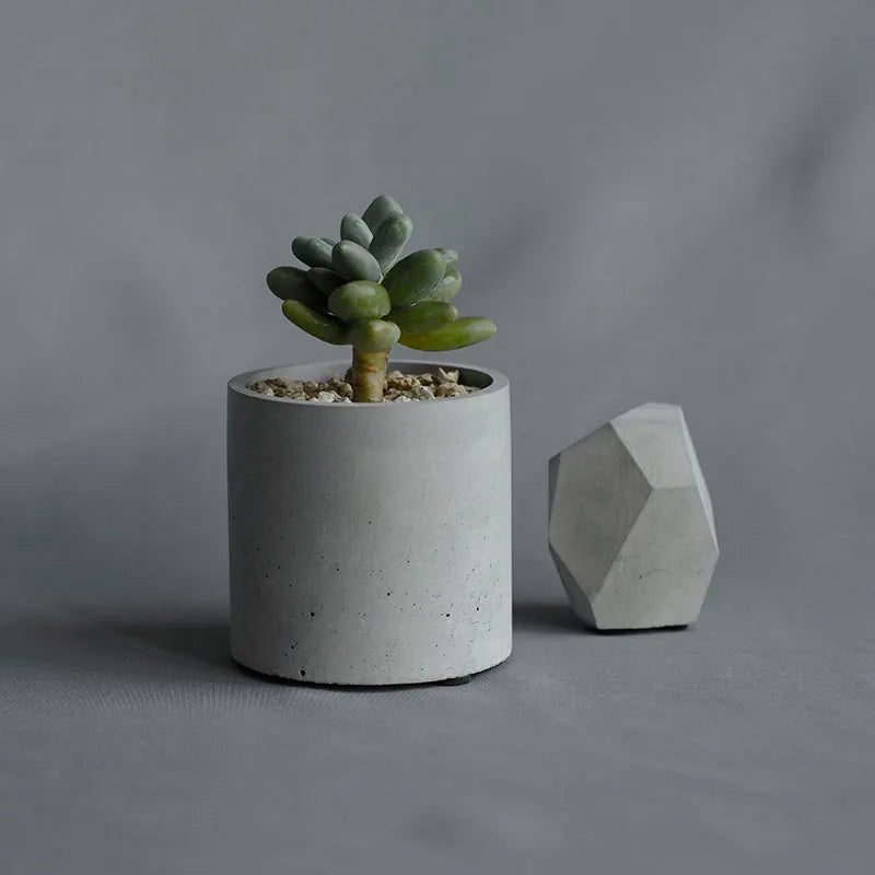 Round Square Pen Holder Plaster Container Concrete Flowerpot Silicone Mold Hexagon Cement Planter Succulents Planting Pot Mould