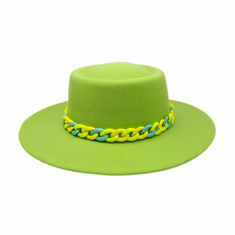 Women Green bowler hat ladies elegant