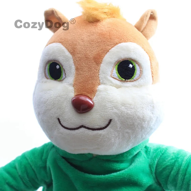 Alvin and the Chipmunks Theodore Plush Toy Cute Squirel Stuffed Dolls Kids Xmas Gift Green Color Chipmunk 13" 32 cm