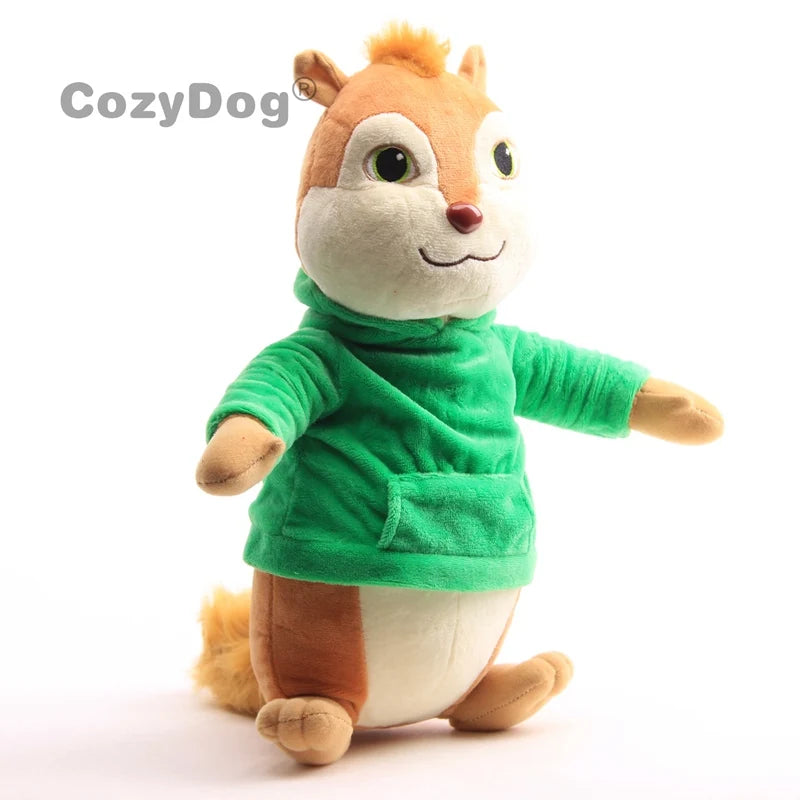 Alvin and the Chipmunks Theodore Plush Toy Cute Squirel Stuffed Dolls Kids Xmas Gift Green Color Chipmunk 13" 32 cm