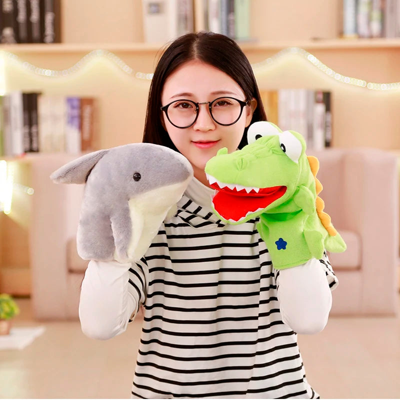 1PCS 30CM Cartoon Green Frog Shark Crocodile Plush Stuffed Doll Kid Toy Parent-child Interactive Game Puppet Birthday Gift