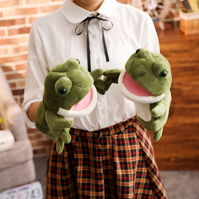 1PCS 30CM Cartoon Green Frog Shark Crocodile Plush Stuffed Doll Kid Toy Parent-child Interactive Game Puppet Birthday Gift