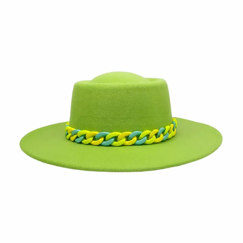 Women Green bowler hat ladies elegant