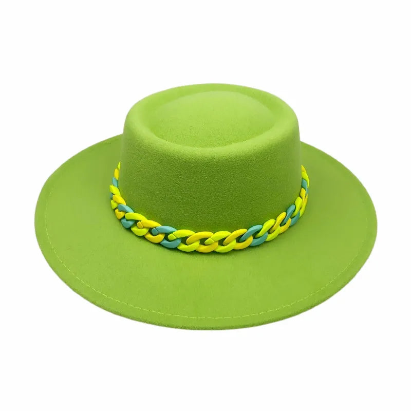 Women Green bowler hat ladies elegant