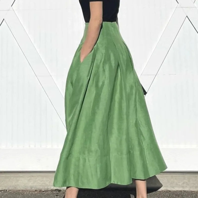 Summer Soft and Thin Green Skirt Summer soft Green Skirts