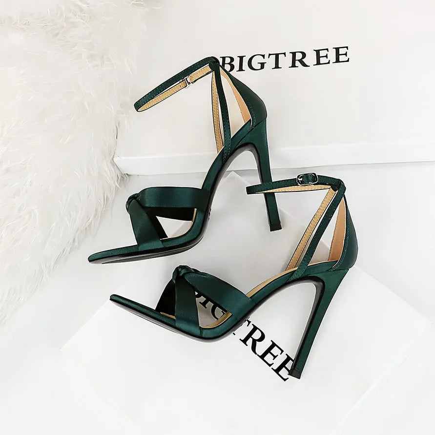 Women 11cm High Heels Green  Shoes