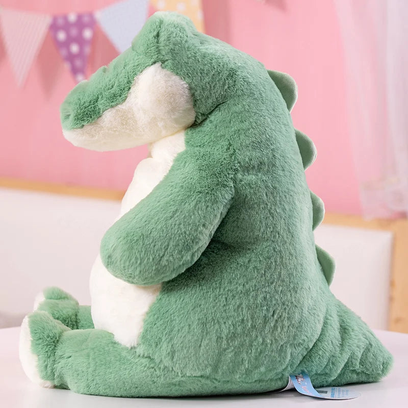 1Pcs 60/80CM Soft Plush Stuffed Toy Cartoon Green Sitting Fat Crocodile Doll Comforting Pillow For Kids Children Birthday Gift