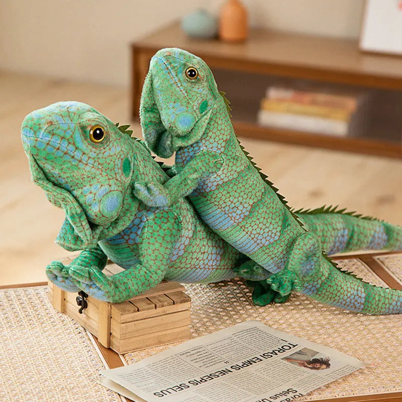 Green  Iguana Lizard Plush Toys Simulation Wild Reptile Chameleon  Home Decor Gift For Kids Boy