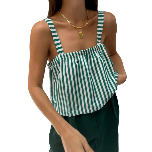 Women's  Fashion Green S Vests Stylish Sleeveless