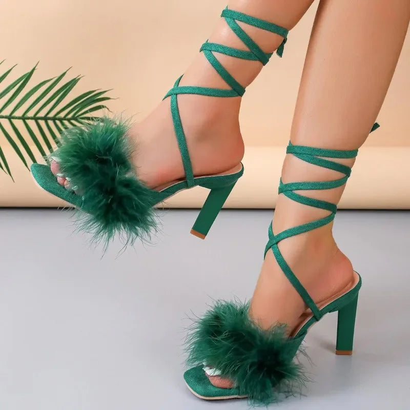 Green Shoes Sandals Fashion  Women