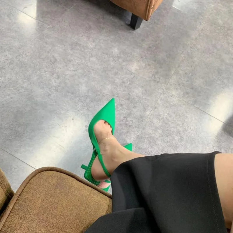 Women Heels  Sandals Shoes Green