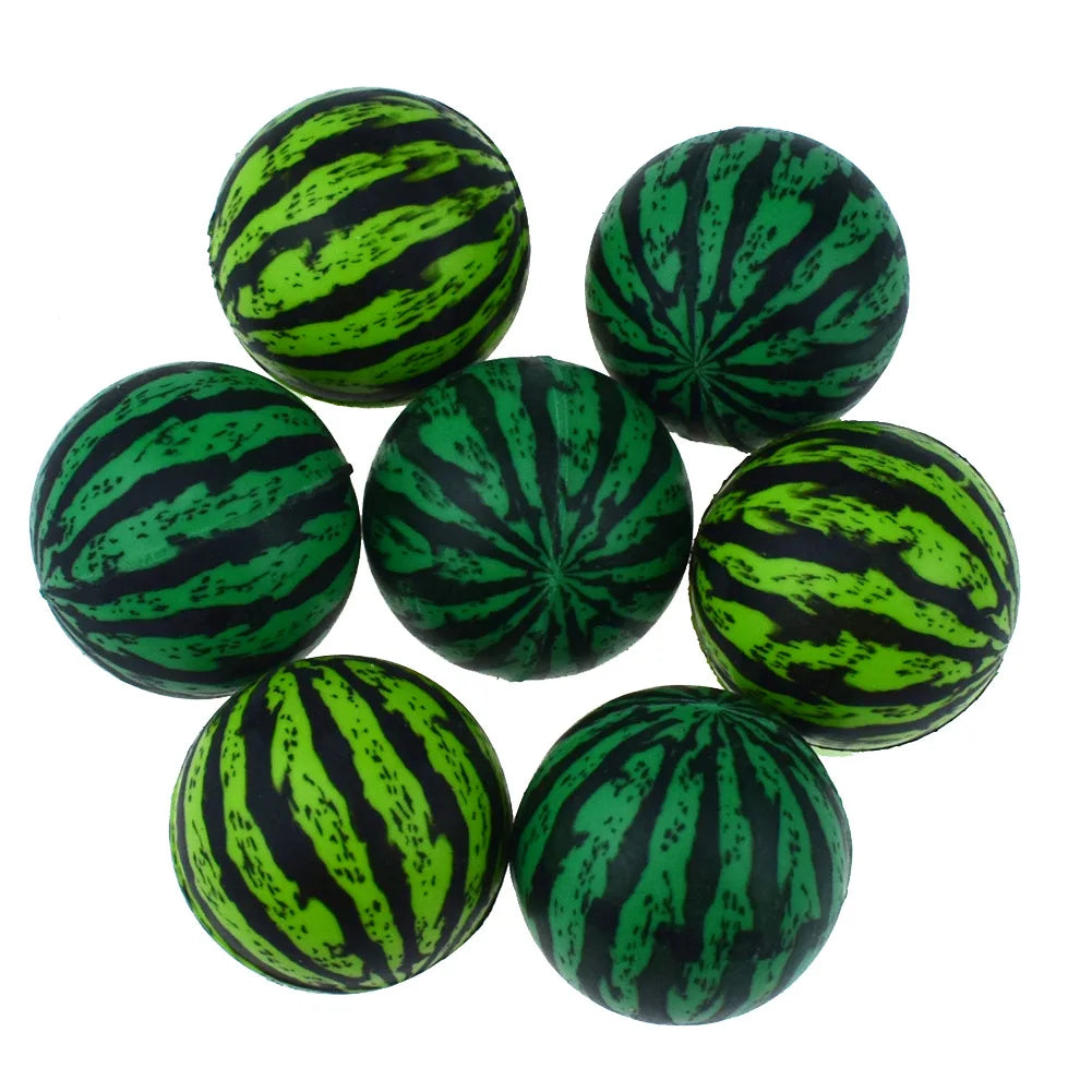 5Pcs/lot 30MM Green Watermelon Shaped High Bounce Toy Balls Kids Party Gift Kids Boy's Two-color Bouncy Ball Twister Toy Gift