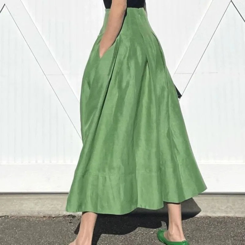 Summer Soft and Thin Green Skirt Summer soft Green Skirts