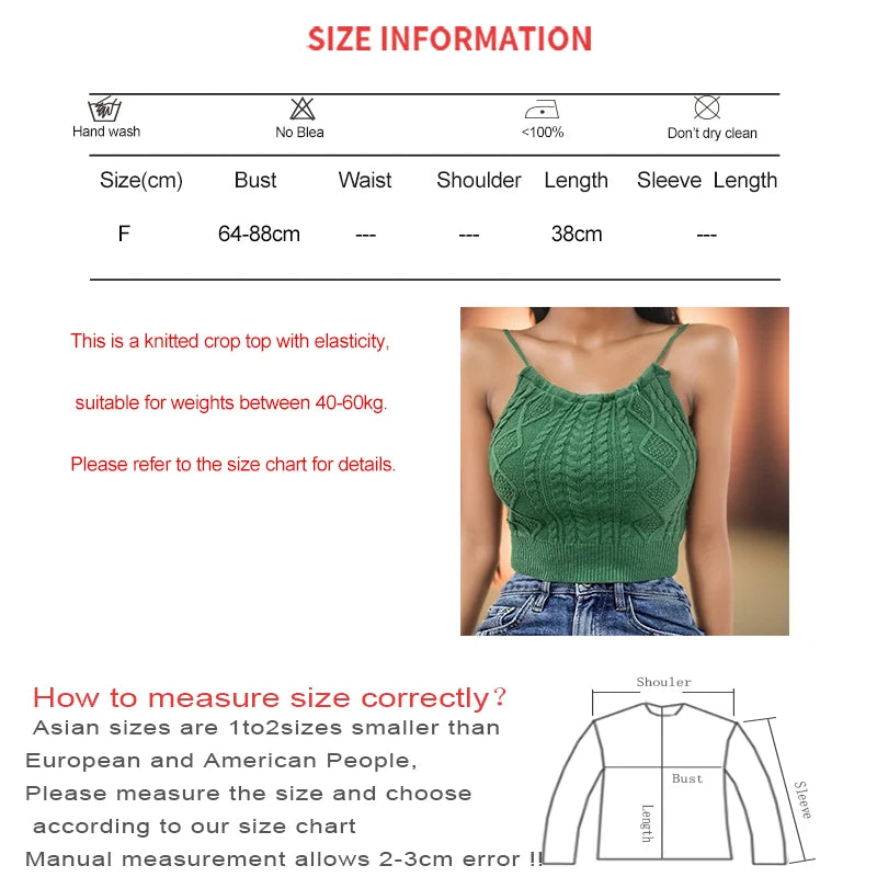 HELIAR Women Green Y2K Backless Knitted Crop Tops Sexy Camis Top Female Spaghetti Solid Drawstring Tank Tops Women Summer Spring