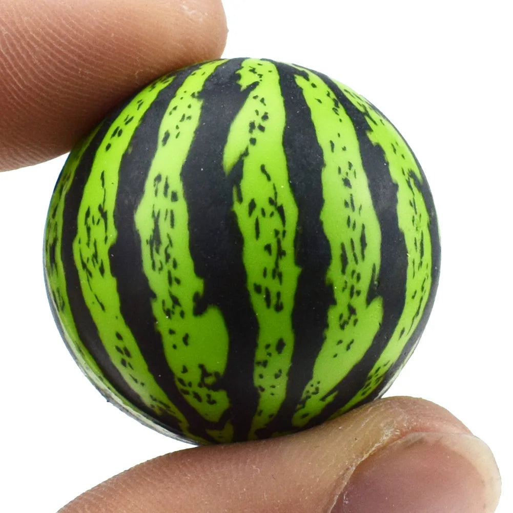 5Pcs/lot 30MM Green Watermelon Shaped High Bounce Toy Balls Kids Party Gift Kids Boy's Two-color Bouncy Ball Twister Toy Gift