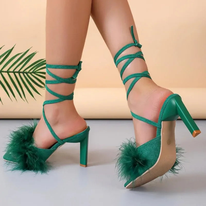 Green Shoes Sandals Fashion  Women