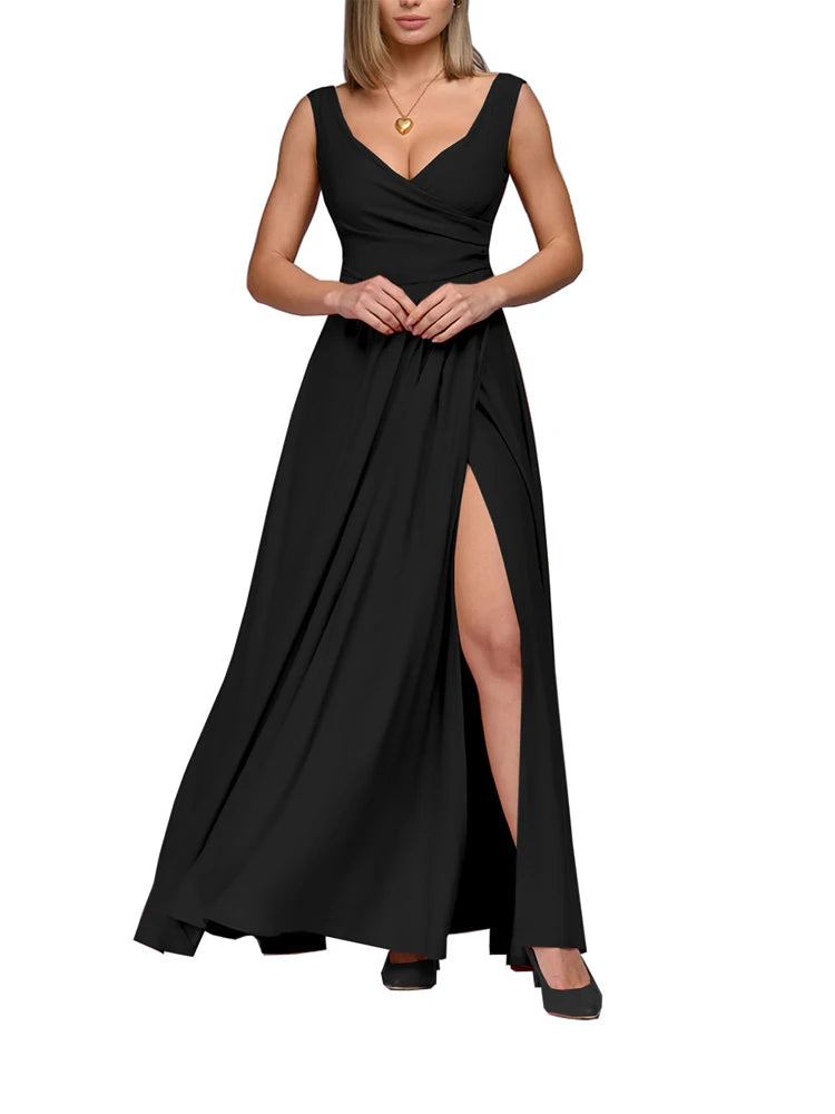 Elegant Party Dresses For Women 2024 Prom Luxury Woman Dress Evening Wedding Dance Long Maxi Sleeveless Dresses Green Vestidos