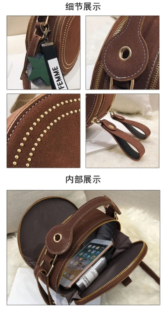 Green 2022 Solid Girl Mini Round Woman Messenger Shoulder Bag  PU PVC Leather Crossbody Women Bag Luxury Lady Handbag Purses