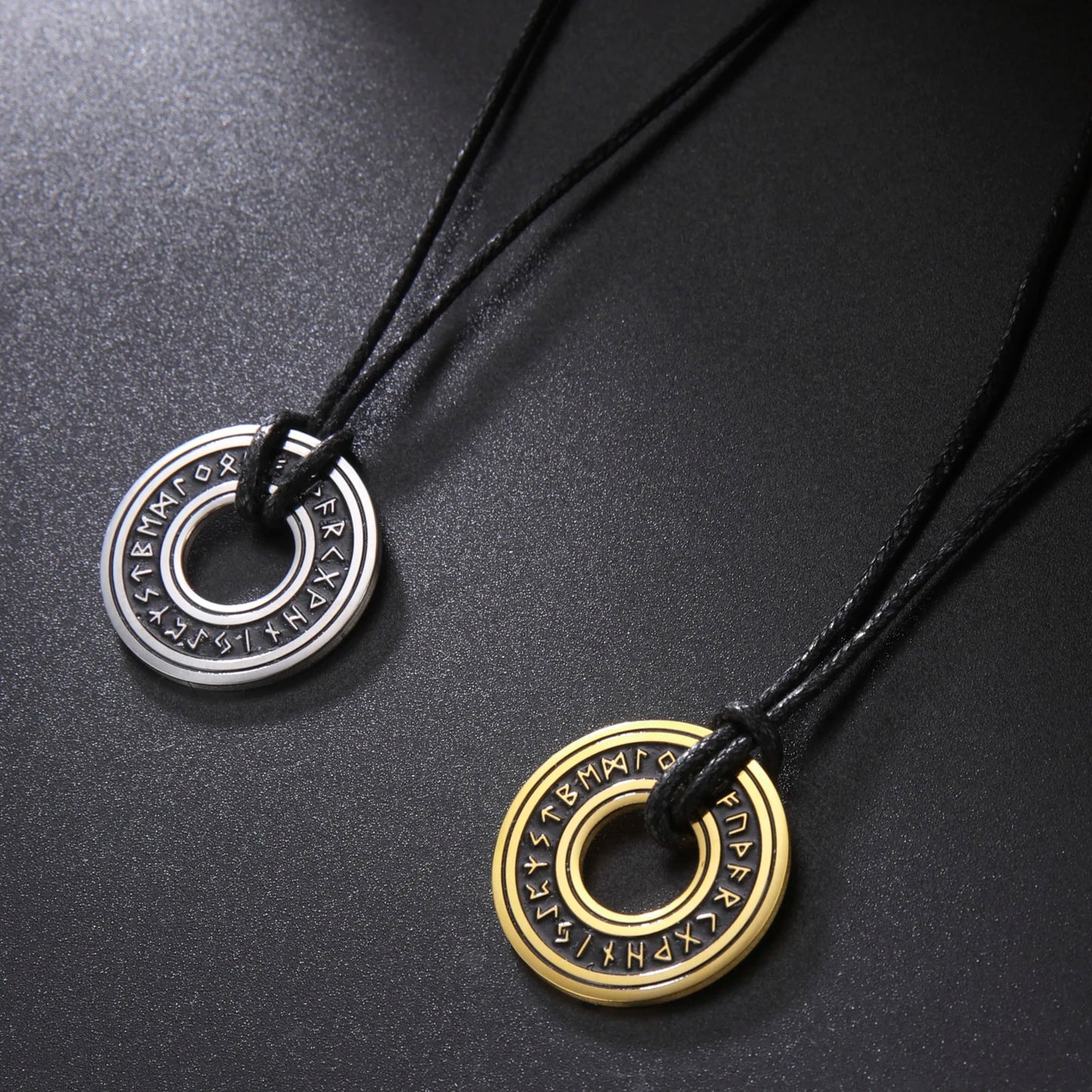 LIKGREAT Vintage Nordic Rune Necklaces for Men Stainless Steel Viking Pagan Elder Talisman Pendant Necklace Amulet Jewerly Gift