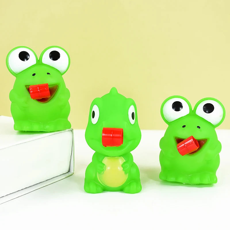 Cute Green Big-eyed Frog Dinosaur Toys Relieve Stress Sticking Out Tongue Frog Toy Party Favors Kids Prizes Tongue-sticking Frog