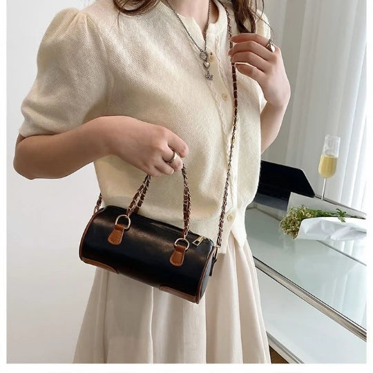 Green Long round Girl Woman Luxurious Shoulder PU PVC Leather Women Lady Bags Handbag Phone Case Purses Square Tote Women's  Bag