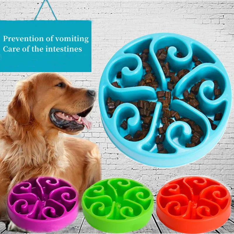 Pet Dog Slow Feeder Bowl Fun Non Slip Anti-Gulping Slower Food Feeding Dishes Eco Dog Bowl for Large Medium Small Dogs Puppy