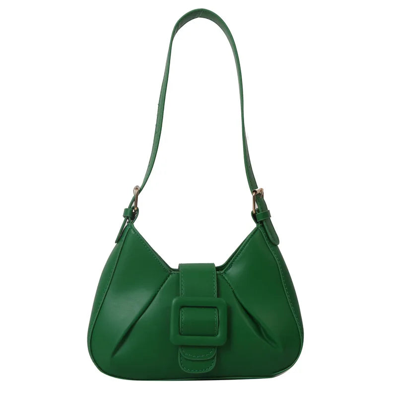 Small Underarm Bags for Women Leather Green Crossbody Bag Female New Trend Fashion Solid Armpit Handbags and Purses