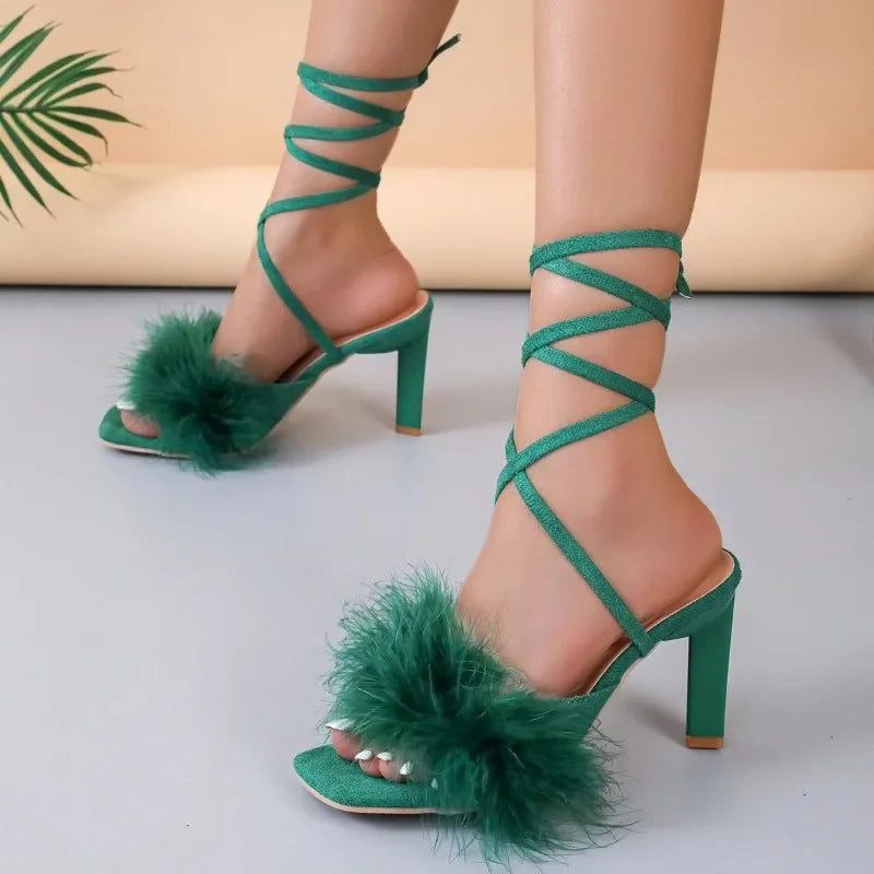 Green Shoes Sandals Fashion  Women