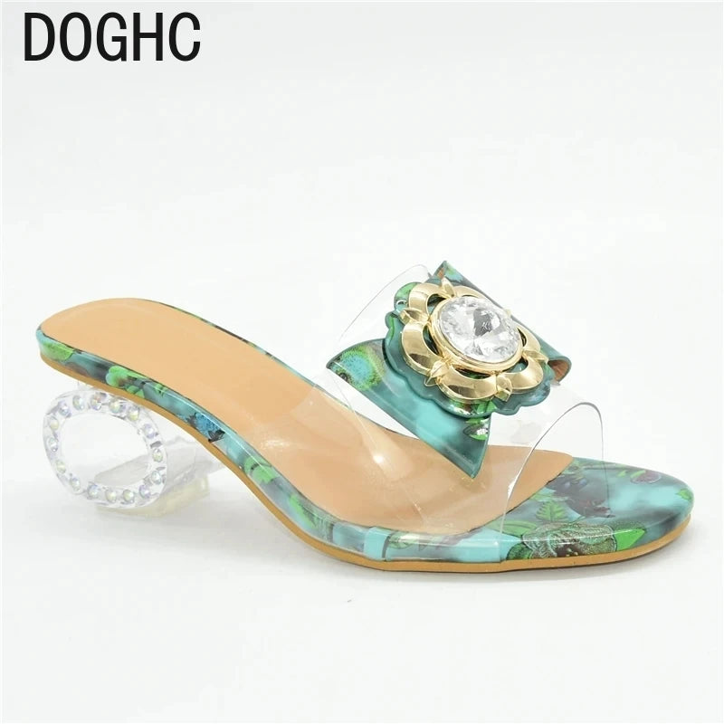 Green Color Shoes for Women Sandals 20Heels Sexy Ladies