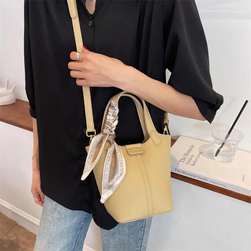 Green Design Pu Leather Crossbody Bag For Women Classic Handbag Bucket Bag Top Brand Shoulder Bag Small Femme Handbag Day Clutch