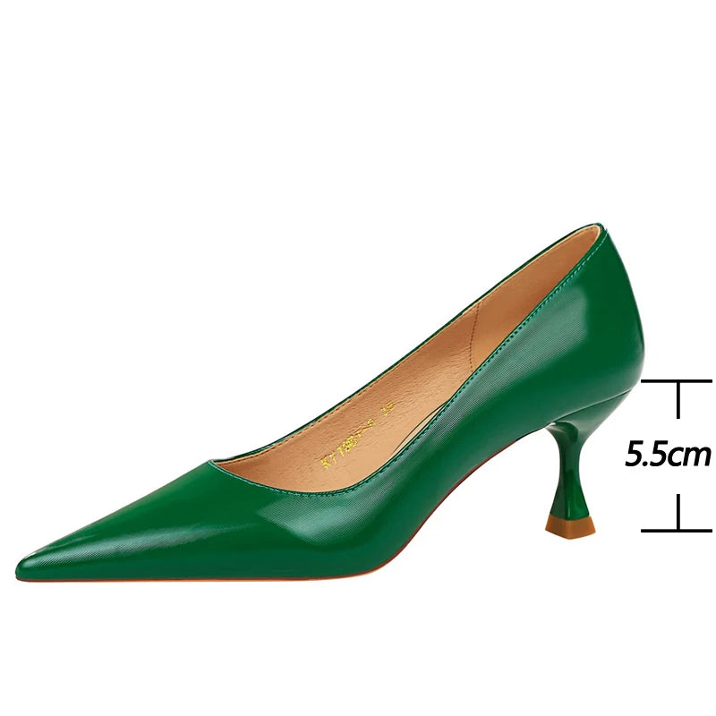 Shoes Fashion  High-heeled Shoes Women Pumps green color