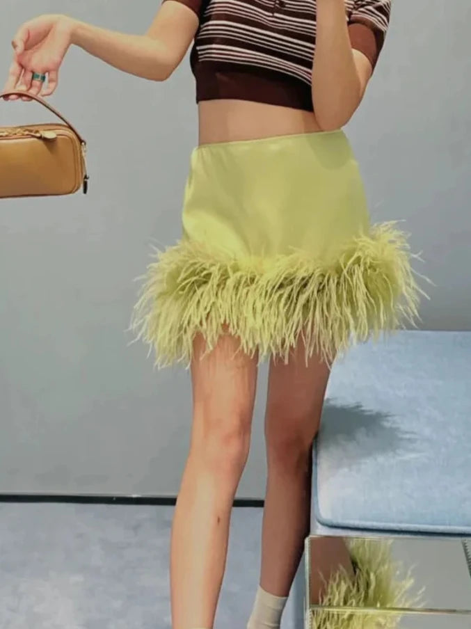 Sexy green skirt women