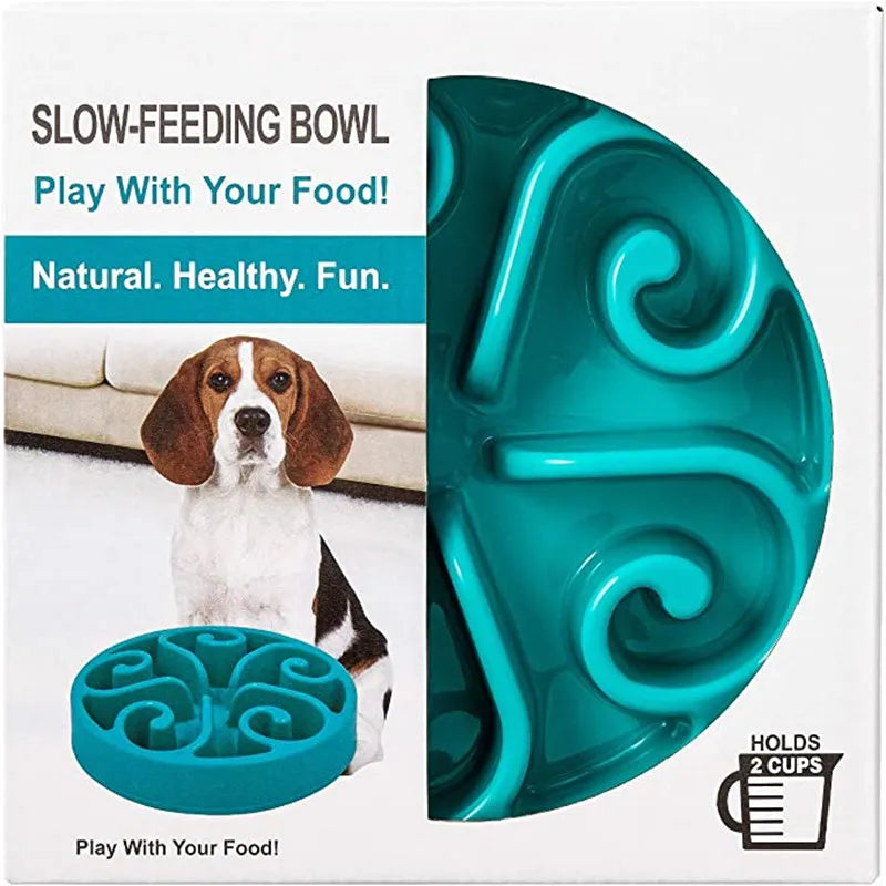 Pet Dog Slow Feeder Bowl Fun Non Slip Anti-Gulping Slower Food Feeding Dishes Eco Dog Bowl for Large Medium Small Dogs Puppy