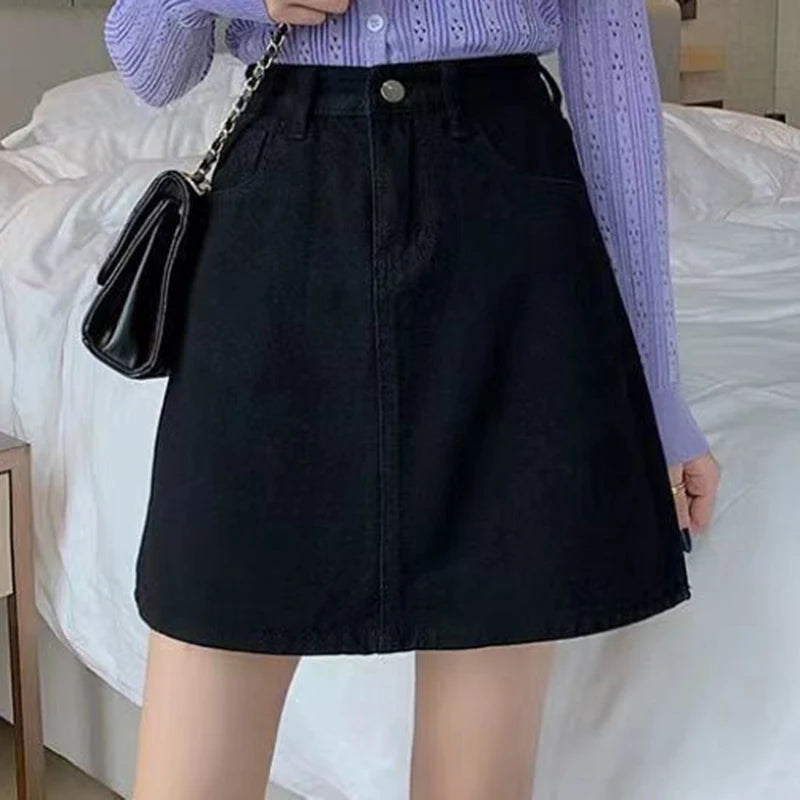 Green Half Skirt Women's Ins 2023 Summer New High Waist Wrapped Hip A-line Skirt Short  harajuku