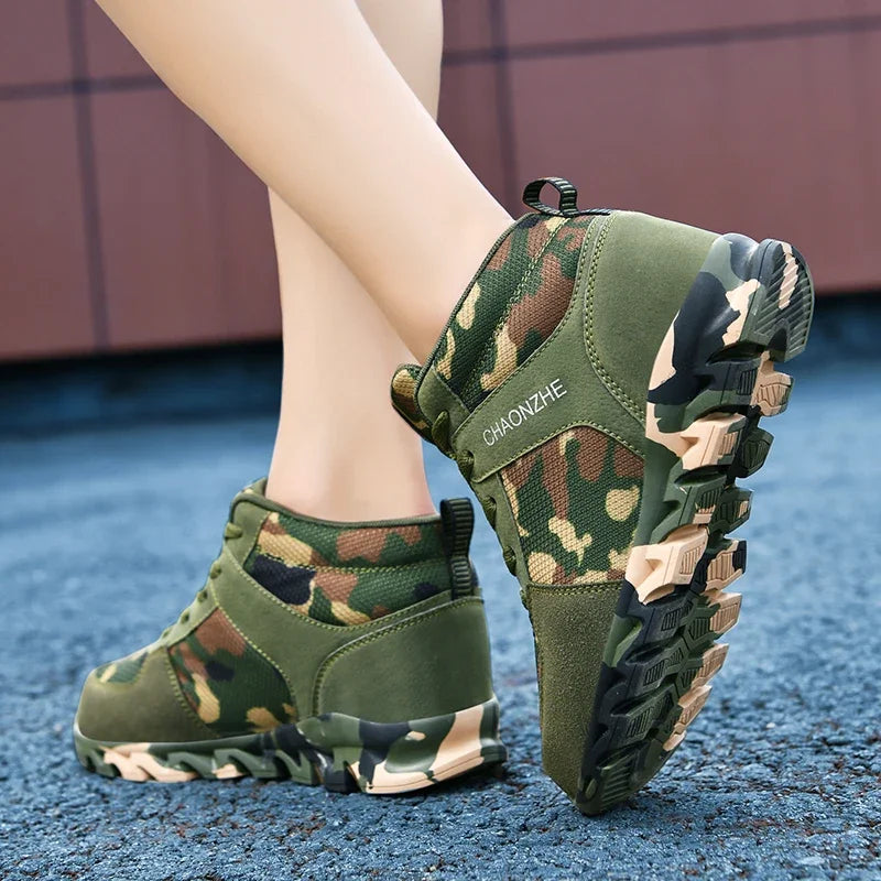 Woman Camouflage Fashion  Army Green Sports Shoes