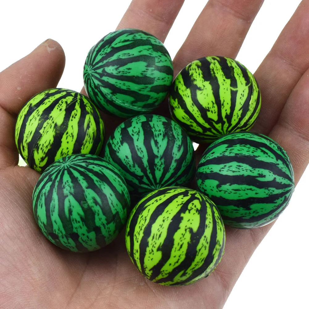 5Pcs/lot 30MM Green Watermelon Shaped High Bounce Toy Balls Kids Party Gift Kids Boy's Two-color Bouncy Ball Twister Toy Gift