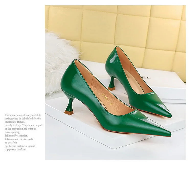 Shoes Fashion  High-heeled Shoes Women Pumps green color