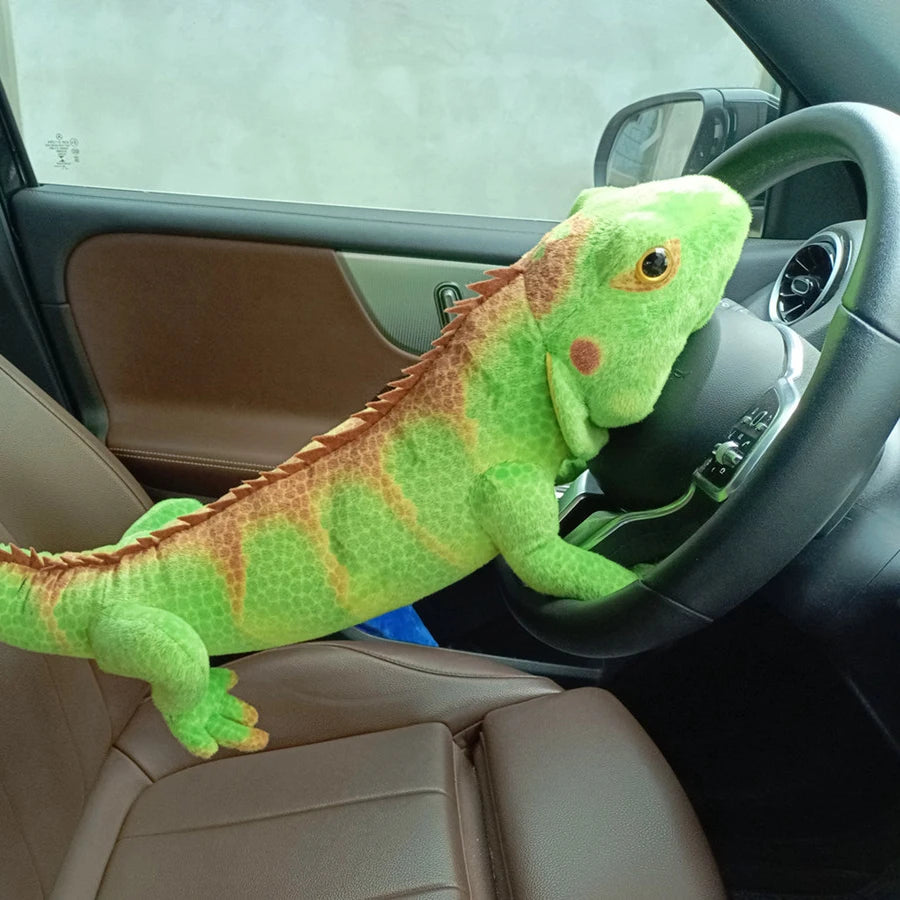 Green  Iguana Lizard Plush Toys Simulation Wild Reptile Chameleon  Home Decor Gift For Kids Boy