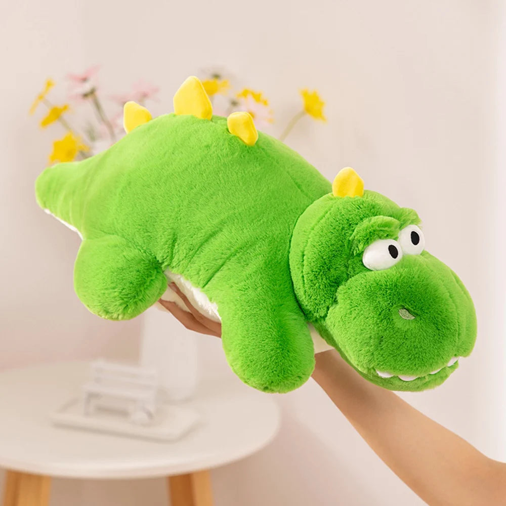 Squishy Dinosaur Plush Toys Lying Soft Green Dino Plushie Colorful Dolls Small Cartoon Kawaii Animal Peluche Kids Birthday Gifts