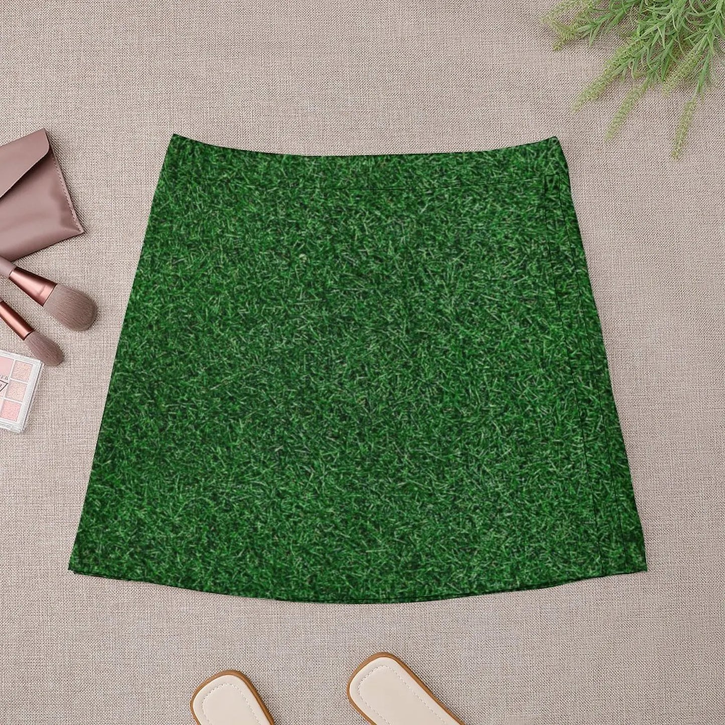 Grass turf, fake grass, green grass Mini Skirt womans clothing skirts for womans