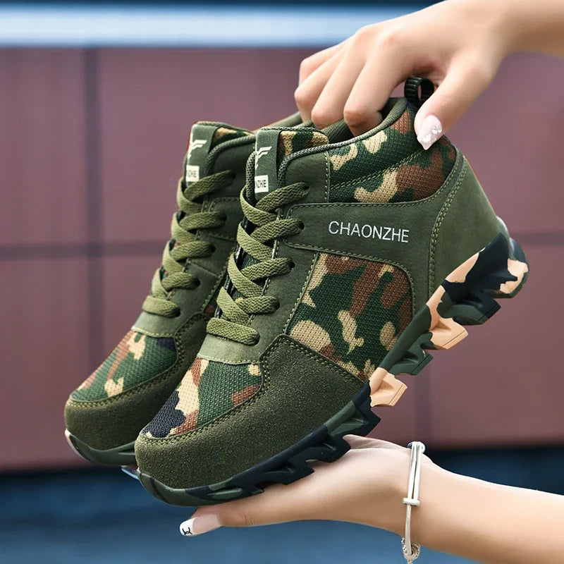 Woman Camouflage Fashion  Army Green Sports Shoes