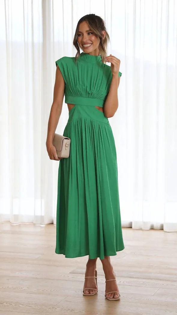 Women Green  Maxi Dress  Fashion  Female Dresses Elegant