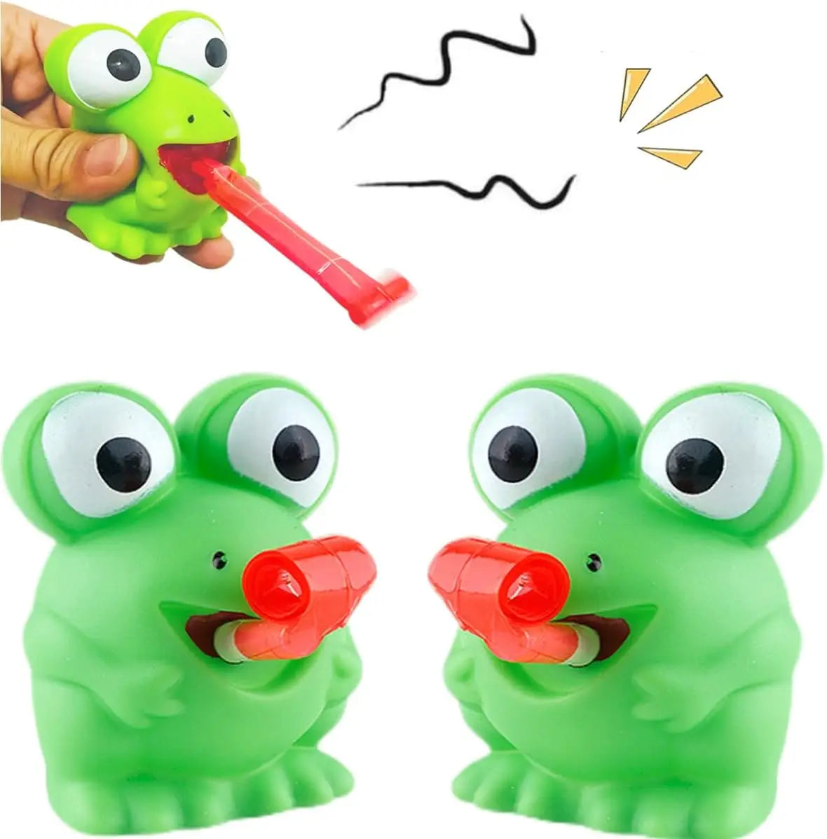 Cute Green Big-eyed Frog Dinosaur Toys Relieve Stress Sticking Out Tongue Frog Toy Party Favors Kids Prizes Tongue-sticking Frog