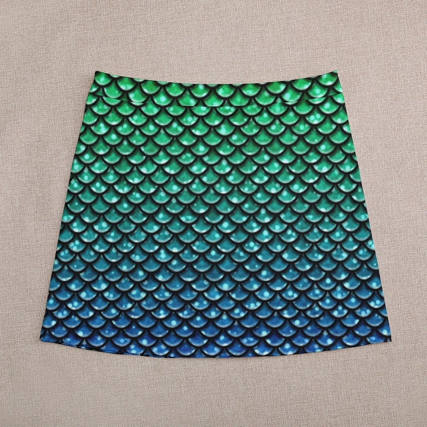 Mermaid Fish Scales Blue Green Ombre Mini Skirt midi skirt for women new in external clothes