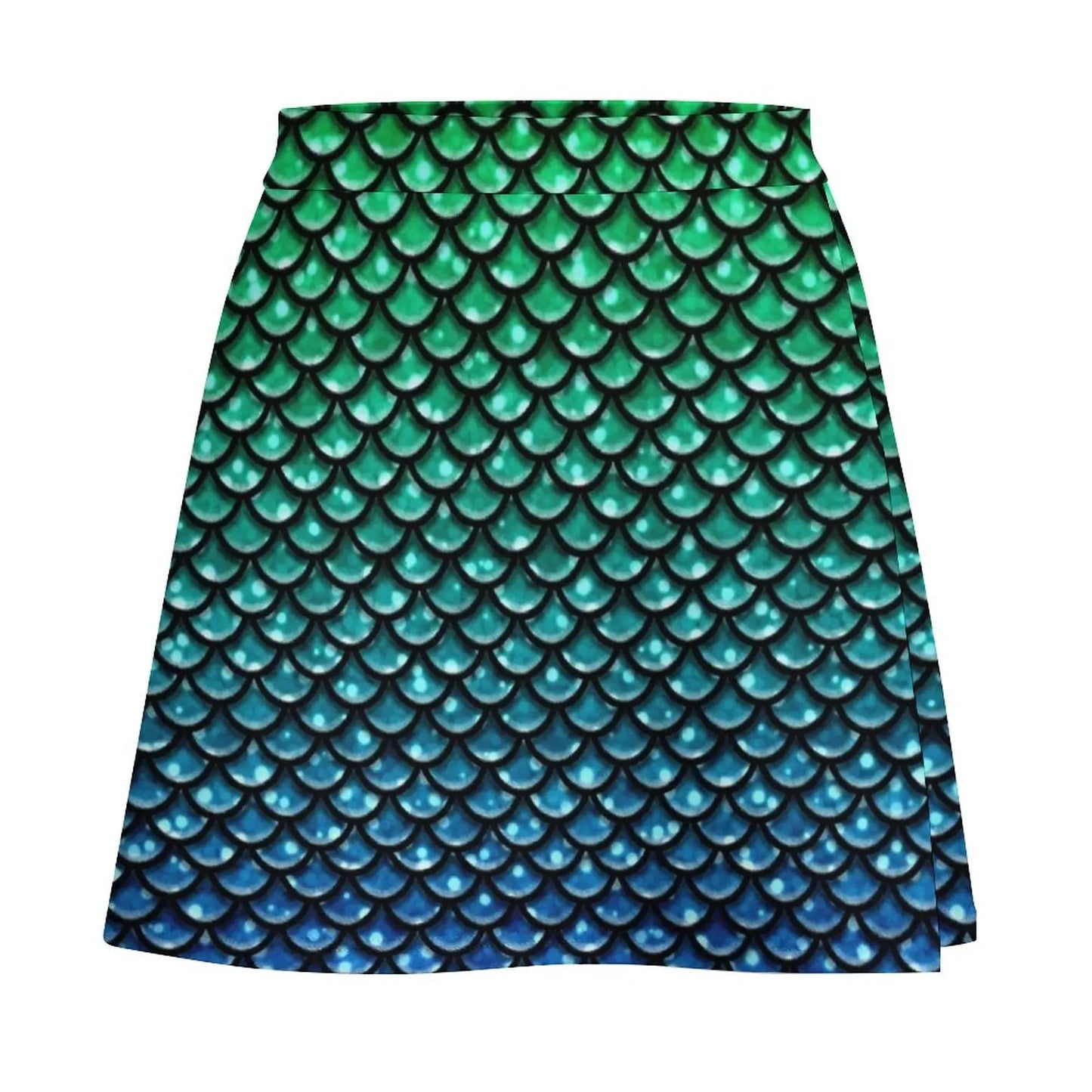 Mermaid Fish Scales Blue Green Ombre Mini Skirt midi skirt for women new in external clothes