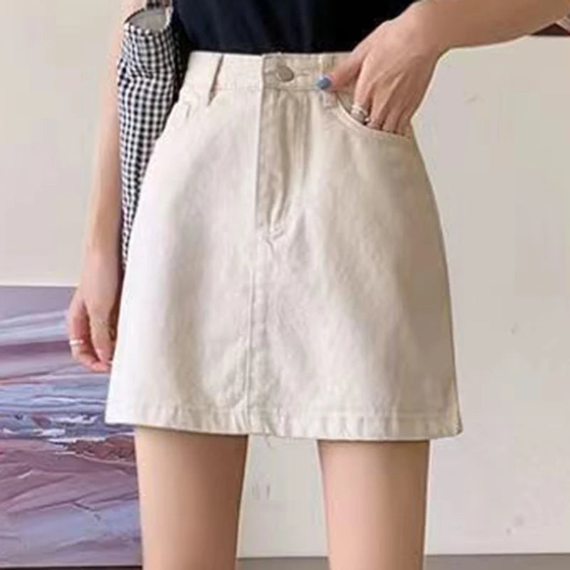 Green Half Skirt Women's Ins 2023 Summer New High Waist Wrapped Hip A-line Skirt Short  harajuku